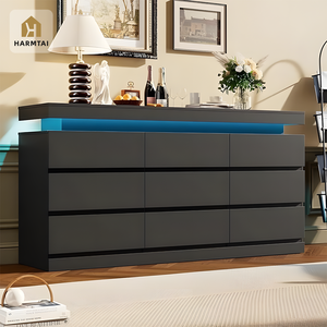 <span class=keywords><strong>Commode</strong></span> HarmTai avec station de charge intégrée, ports USB, lumière LED RGB, 9 tiroirs, armoire de rangement - Product Image 6