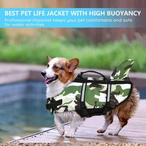 Chaqueta de natación impermeable con forma de sacudida de seguridad para perros, chaleco ligero ajustable con patrón de camuflaje - Product Image 5