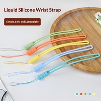 Cordon de poignet en silicone souple et durable, couleur macaron, pour téléphone portable, clé USB, batterie externe, unisexe