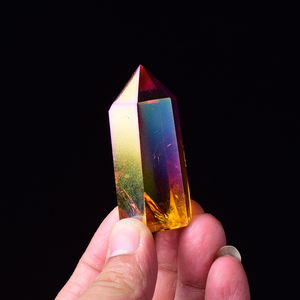 Bán Buôn Đánh Bóng Tự Nhiên May Mắn Mạ Điện Hào Quang Pha Lê Đá Wand Điểm Cột - Product Image 3