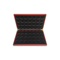 Boîte de rangement pour pièces de monnaie en bois, 56 pièces, grande boîte en bois ronde, porte-pièces de monnaie, boîte de rangement, boîte de présentation en bois, boîte de protection pour collection