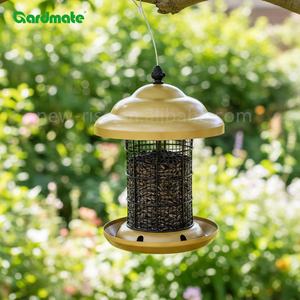 Mangiatoia a Forma di Girasole per Alimentare Uccelli Selvatici <span class=keywords><strong>del</strong></span> Giardino, Fringuelli e Pettirossi, Mangiatoia per Uccelli in Metallo da Appendere - Product Image 3