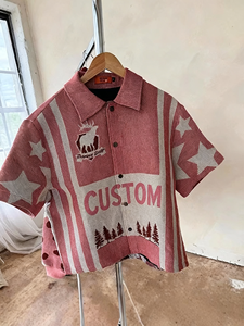 เสื้อยืดโอเวอร์ไซส์แบบสั่งทำพิเศษ ผ้าฝ้ายเฟรนช์เทอร์รี่พิมพ์ลายเต็มตัว ทรงบ็อกซี่ ครอปฟิต ติดกระดุมแบบโปโล สำหรับผู้ชาย - Product Image 3