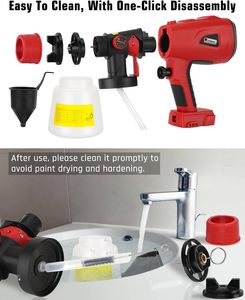 <span class=keywords><strong>Pistola</strong></span> de Pintura Inalámbrica HVLP de 200W para Autos, Aplicación de Tinte para Madera, Compatible con Batería <span class=keywords><strong>Milwaukee</strong></span> <span class=keywords><strong>M18</strong></span> de 18V (Herramienta Sin Pintura) - Product Image 5