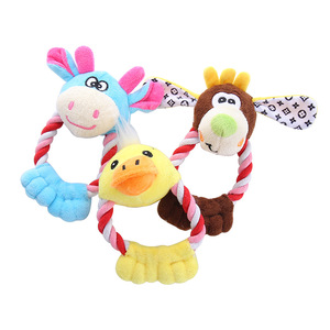 Wholesale Interactive Ring-Shaped Dog <b>Plush</b> Toy Fashionable Animals Shaped Squeaky Pet Chew Toys Cotton Rope Colorful - Product Image 6