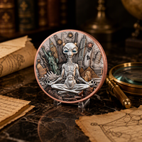Pièce de monnaie Alien 1 OZ en cuivre fin plaqué 999, médaillon d'art extraterrestre, article de souvenir, fournitures d'artisanat, vente en gros en vrac