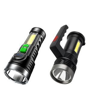 LED Flashlight Rechargeable Aluminum Alloy COB Side Light Outdoor Camping Torch With <b>Dimmer</b> Feature - Product Image 1