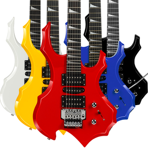 Guitare électrique MS-200, instruments de musique, prix de gros, corps en tilleul en forme de flamme, 24 frettes, instruments à cordes - Product Image 1