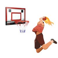 Ring Basket Mini 16"x10" untuk Dewasa, Papan Pantul Anti Pecah dengan Ring Lepas Pasang & Pompa, Set Olahraga Kantor