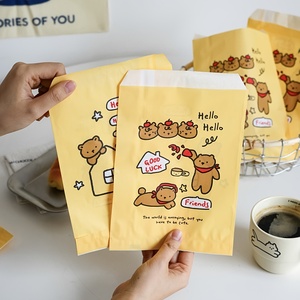 Emballages alimentaires personnalisés résistants à la graisse, en papier coloré, pour biscuits, hamburgers, croissants, pain et autres aliments - Product Image 2
