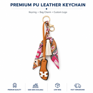 Trendy PU Leather Slipper Key Fob for Promotional Gifts Custom Logo Mixed Colours Gift Box Low MOQ <strong>Bulk</strong> Sale - Product Image 1