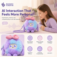 Borsa a tracolla mini in peluche indossabile AI, sfumato viola-blu, con funzione di clonazione vocale ChatGPT (80+ lingue), memoria a lungo termine, regalo multifunzione, certificazione CE