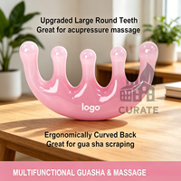 Outil de massage du cuir chevelu avec logo personnalisé, peigne de massage en résine, outil Gua Sha pour le soin du cuir chevelu, la croissance des cheveux et le soulagement du stress