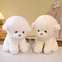 Peluche chien Teddy blanc sur pied, compagnon pour enfants, cadeau, décoration intérieure, animal en peluche