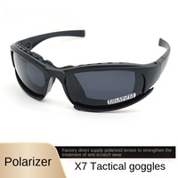 Lunettes tactiques X7 en matériau PC, vision nocturne, polarisées, coupe-vent, pour le tir, l'entraînement, la pêche, le cyclisme, toutes saisons