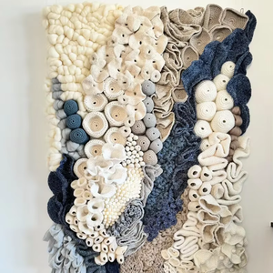 Tapiz de escultura tejida de macramé de algodón de arrecife de Coral moderno colgante decoración de pared artística texturizada 3D para el hogar y hoteles de lujo - Product Image 5