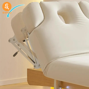 Beheiztes elektrisches <span class=keywords><strong>Massage</strong></span> bett im thailändischen Stil mit verstellbarer Holz basis für Gesicht und Körper - Product Image 4