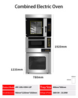 Four à Convection Électrique Commercial Intégré JIM-MATE avec Panneau de Commande Numérique Entièrement Automatique et Fonction Vapeur