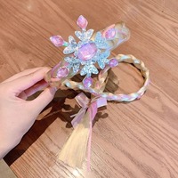 Princesse neige tresse perruque bandeaux couronne arc cheveux accessoires pour enfants