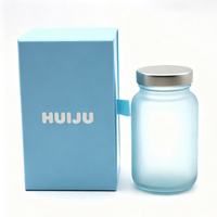 Bouteilles en verre mat personnalisées de 100 ml, 150 ml, 200 ml, 250 ml pour compléments de santé, flacons vides pour médicaments, pilules, capsules, vitamines avec boîte