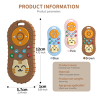 Anneau de dentition personnalisé en silicone en forme de télécommande amusante, jouet apaisant pour bébés qui font leurs dents avec des parties texturées à mâcher, meilleur cadeau