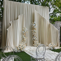 Arco de Fondo Curvo en Forma de S de Metal Color Marfil, Elegante y de Lujo, para Ceremonias Nupciales y Eventos de Graduación