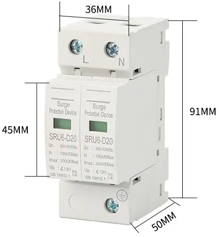 Laagspanning 220V 380V 2P 3P 4P 20ka 25ka 40ka Stroomstoot Beschermend Apparaat Dc/Ac