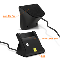 Lector de Tarjetas Bancarias USB ZOWEETEK, Lector y Grabador de Tarjetas Inteligentes EMV ISO 7816, Lector y Grabador de Tarjetas con Chip IC SIM para ATM