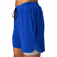 Shorts de sport pour homme 100% coton peigné tricoté respirant séchage rapide écologique taille élastique avec cordon de serrage XL