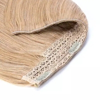 Extensions de cheveux naturels non traités Halo, marron avec mèches dorées, fil invisible réglable, une seule pièce, sans dommages, cheveux humains pour femmes