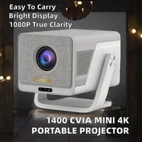 Mini projecteur portable 1400 CVIA, décodage 4K, mise au point automatique, résolution native 1080P, Proyector
