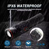 Nouveau design lampe torche LED ultra-lumineuse longue portée lampe de poche tactique zoomable type-c USB charge IPX8 éclairage en alliage d'aluminium