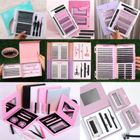 Kit de cils Mega Cluster personnalisé avec colle et fixateur, cils segmentés faits à la main, plateau de cils en grappe à marque privée pour le maquillage