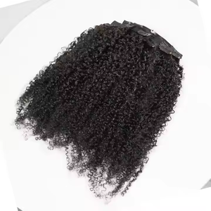 Paquet de cheveux naturel noir 8-28 pouces <span class=keywords><strong>Afro</strong></span> crépus Curl Style droite trame de cheveux humains en gros brésilien Remy vierge - Product Image 5