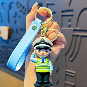 卸売人気のかわいい男性向けカスタムキャラクター、特別な漫画3Dラバーキャラクターキーホルダー - Product Image 5