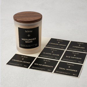 Sophisticated Matte Black Labels, Custom Waterproof Stickers for Luxury <strong>Cosmetic</strong> &amp; Perfume Bottles - Product Image 1