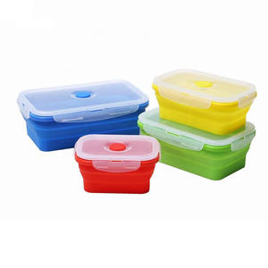 Boîte à lunch en silicone pliable Conteneurs de stockage des aliments sans BPA Lot de 4 boîtes à bento - Product Image 2