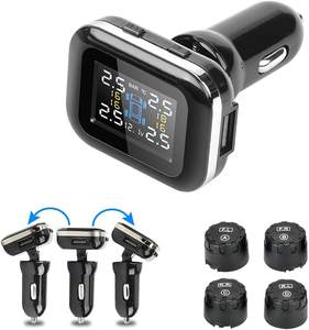Tire Pressure Monitoring System <strong>TPMS</strong> Wireless Adjustable Display Angle with <strong>4</strong> Waterproof <strong>External</strong> <strong>Sensors</strong> Auto Alarm Real-time - Product Image 1