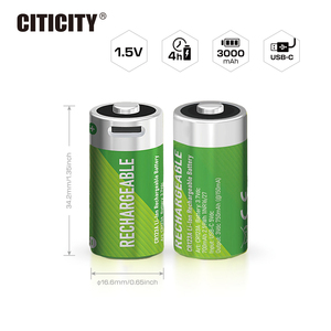 CITICITY C123A Batteries rechargeables USB 16340 LiNiMnCoO2, lot de 4, 2590mWh, 3V, 1200+ cycles de vie, pour jouets et véhicules électriques - Product Image 2