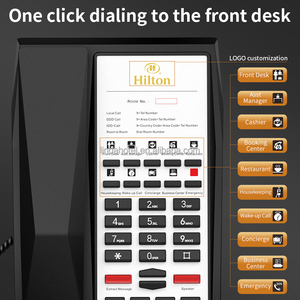 Venta caliente Teléfono analógico con cable Impermeable ABS Plástico Hotel Habitación Teléfono con gran marcación para habitaciones - Product Image 5