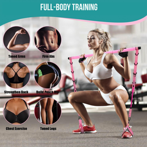 <span class=keywords><strong>Barre</strong></span> de Pilates réglable avec bandes de résistance en TPE pour femmes, équipement d'entraînement multifonctionnel à domicile, entraînement des jambes et des bras, portable - Product Image 4