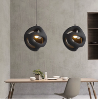 Lampe suspendue sphérique Wabi Sabi en polystyrène haute densité irrégulier et creux pour salle à manger