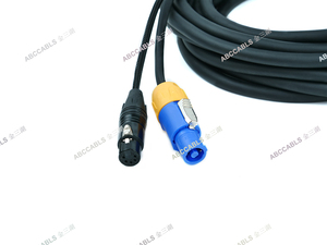 Câble <span class=keywords><strong>Combo</strong></span> de Scène sur Mesure ABCCABLS, Longueur Personnalisée, Connecteurs <span class=keywords><strong>XLR</strong></span> Mâle/Femelle + Powercon Bleu/Blanc pour Équipement Audio et d'Éclairage Scénique - Product Image 2