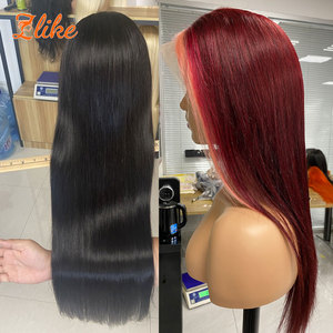 Nguyên Miến Điện 99j Burgundy sâu xoăn HD trong suốt tóc con người ren phía trước tóc giả, 13x6 HD ren phía trước glueless tóc giả tóc con người - Product Image 5