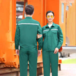 80% पॉलिएस्टर 20% कपास वर्कवियर सूट यूनिसेक्स पहनने के लिए प्रतिरोधी वसंत शरद ऋतु परावर्तक स्ट्रिप फैक्ट्री श्रम संरक्षण कपड़े - Product Image 5