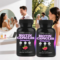 Capsules de biotine de qualité supérieure OEM - Complément vitaminique naturel pour des cheveux, une peau et des ongles sains - Produit pour la croissance des cheveux