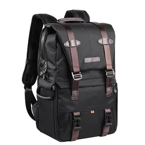 Byintek & F Concept — sac à dos pour homme et femme, à la mode, Chic, noir, étanche, pour appareil photo, en Nylon, pour voyage