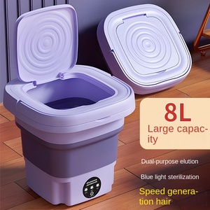 Mini-lave-linge portable automatique tout-en-un pliable pour sous-vêtements et collants, petite machine à laver en plastique semi-automatique, vente en gros - Product Image 5