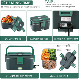 1.8L Digital Self Heating Electric <b>Lunch</b> Box Food Warmer Portable with Carry Bag for Office & Car Use - Product Image 3