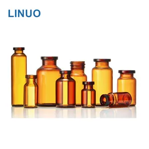 Vendita calda farmaceutica 2ml 5ml 10ml 15ml 20ml 30ml ambra trasparente vetro farmaceutico fiale tubolari bottiglie di iniezione